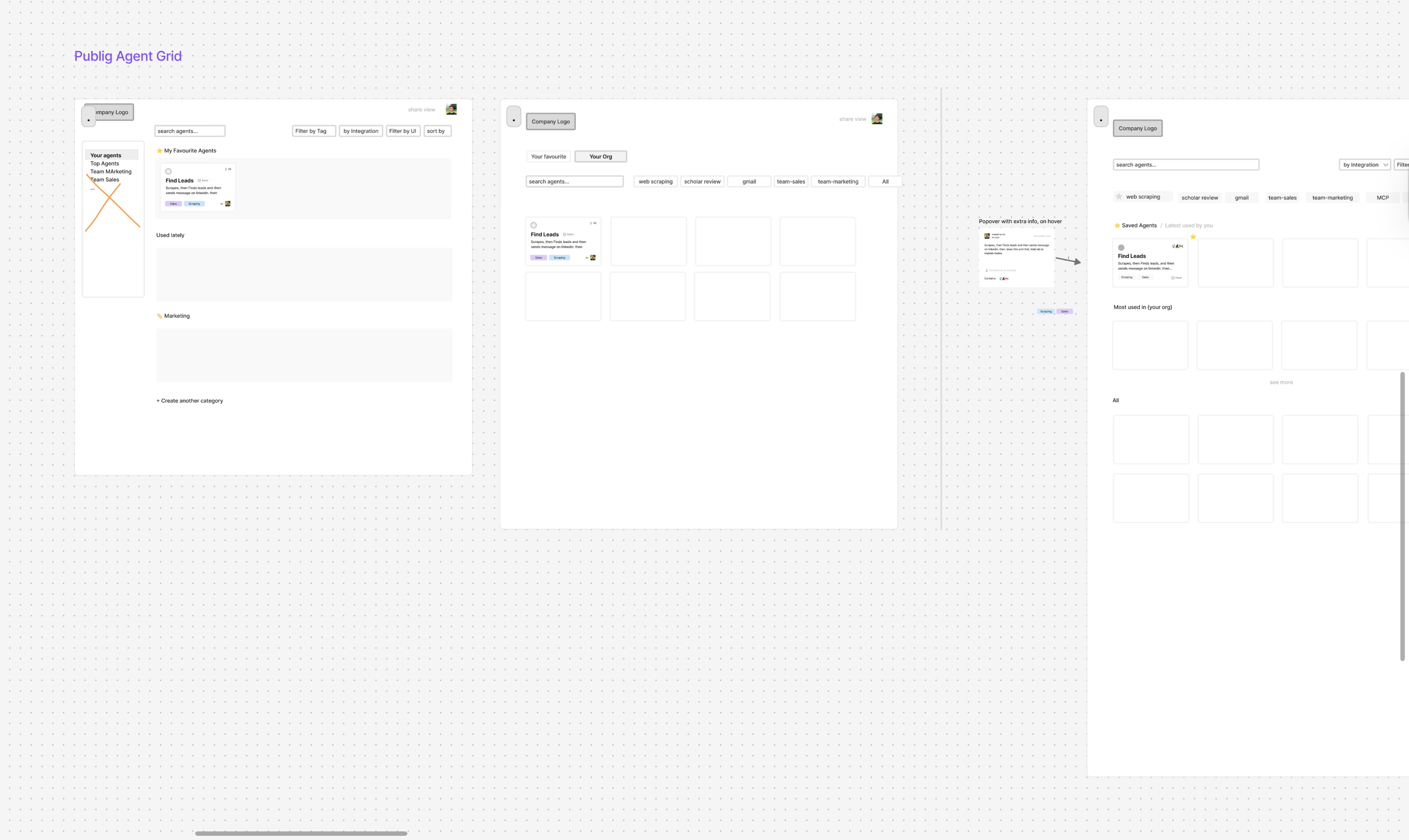 Grid redesign, curation and personalization controls