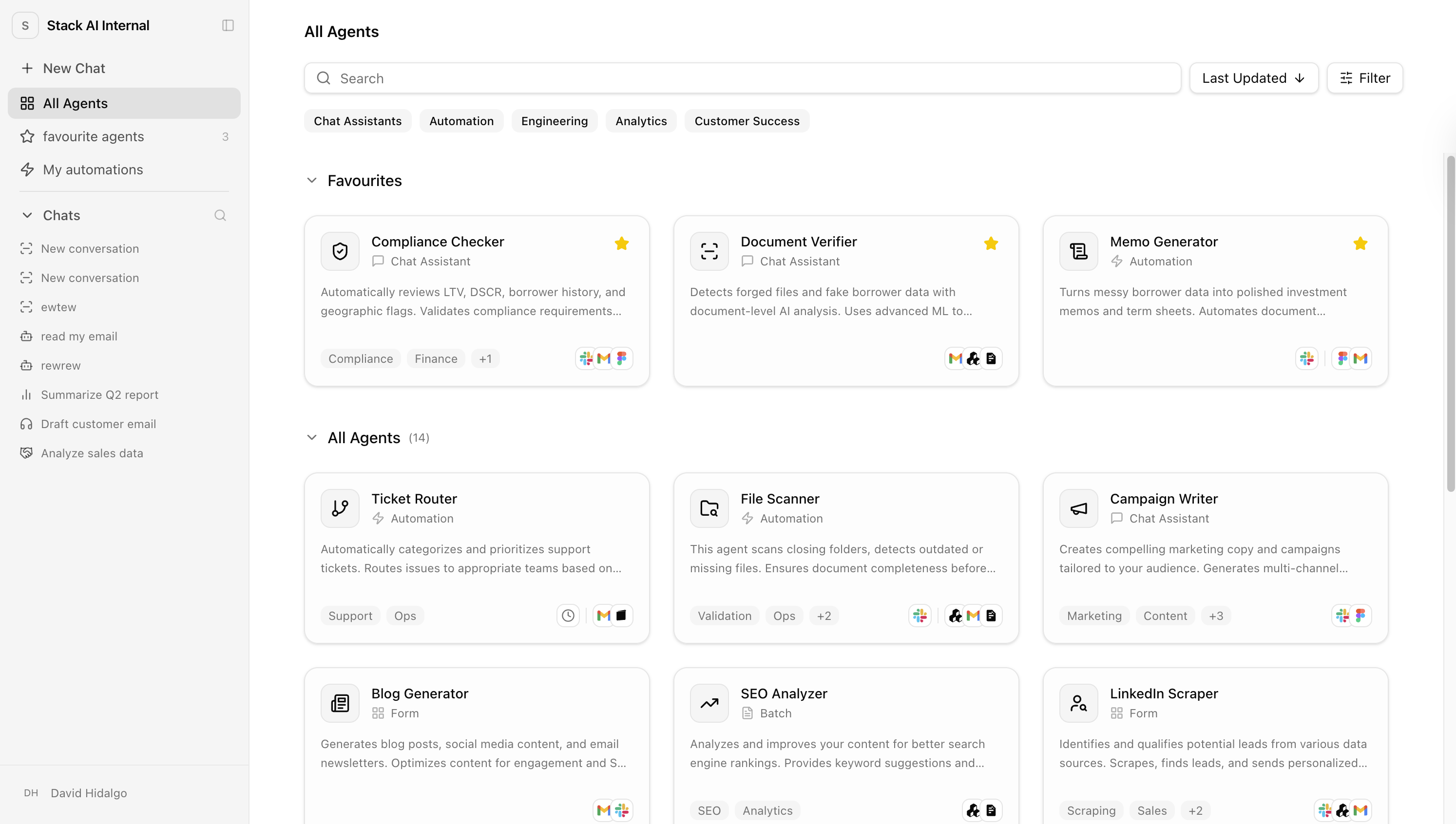 Organization agent grid