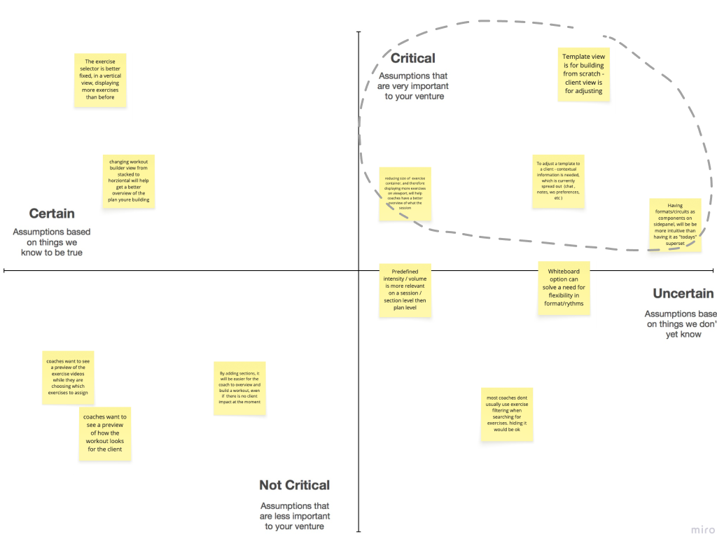 Wireframing Process - Early interface designs for improved workout builder