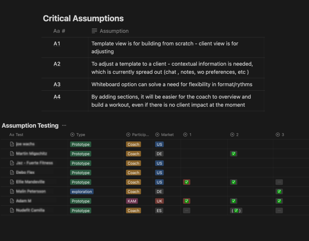 Usability Testing - Coach providing feedback on prototype interface